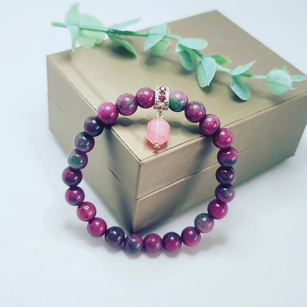 Tourmaline Quartz Strawberry bracelet